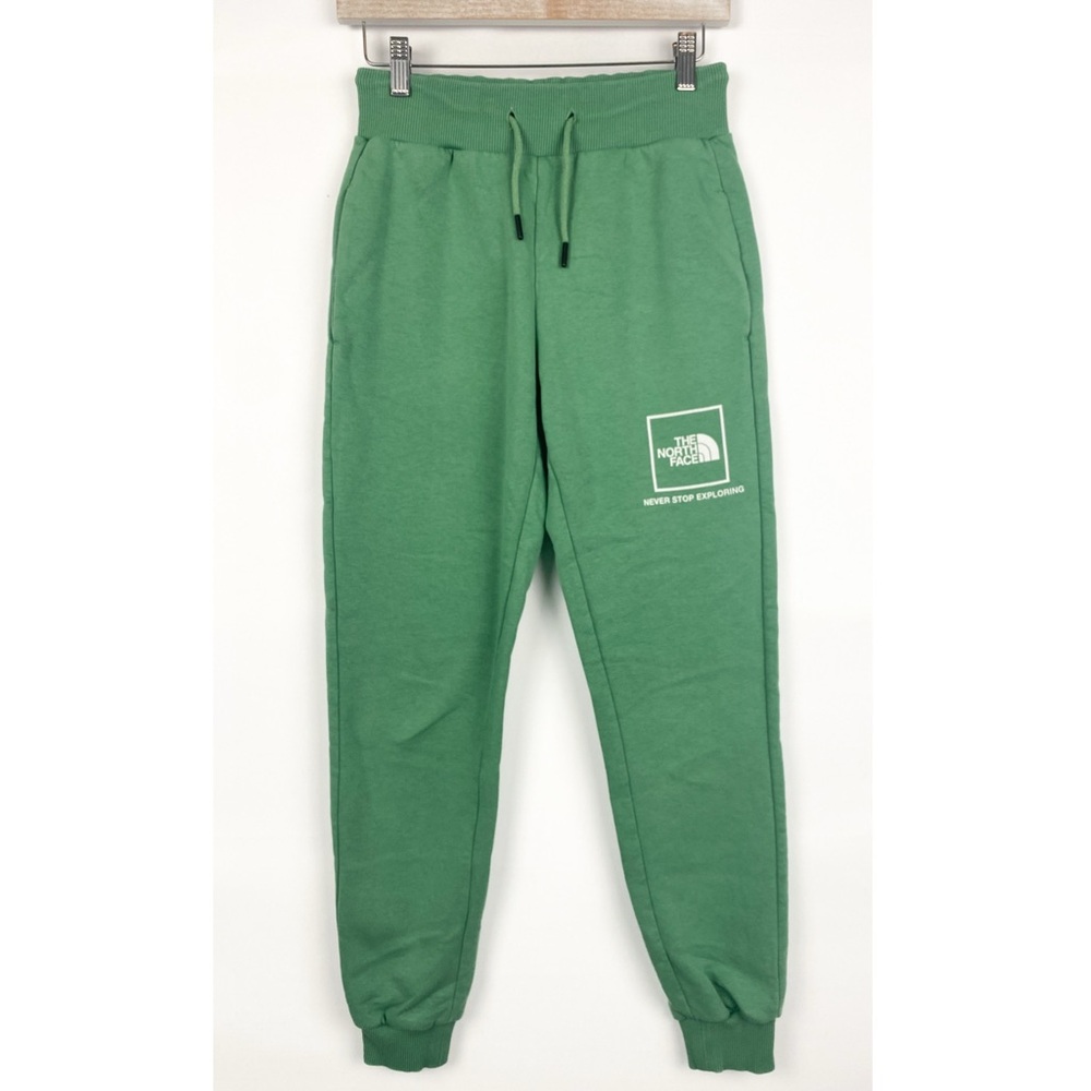 The North Face Womens Box Logo Joggers XS Green Athletic Loungewear High Waisted - Picture 2 of 10